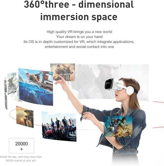 3D VR очила за виртуална реалност за телефони 4.7-6.7" с дистанционно