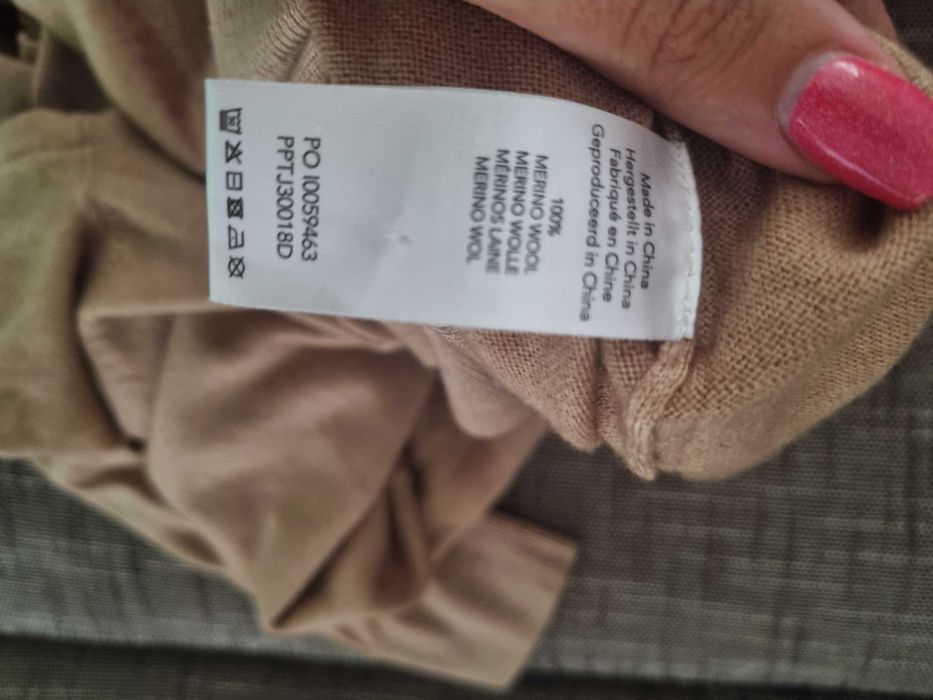 Мъжки пуловер Profuomo, 100% мерино, размер М, нов, с етикет