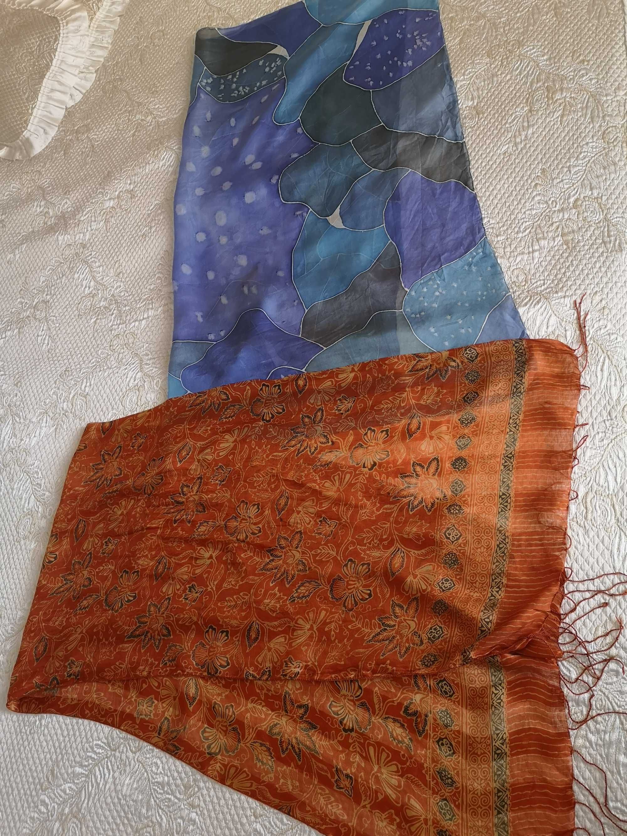 2 шала естествена коприна