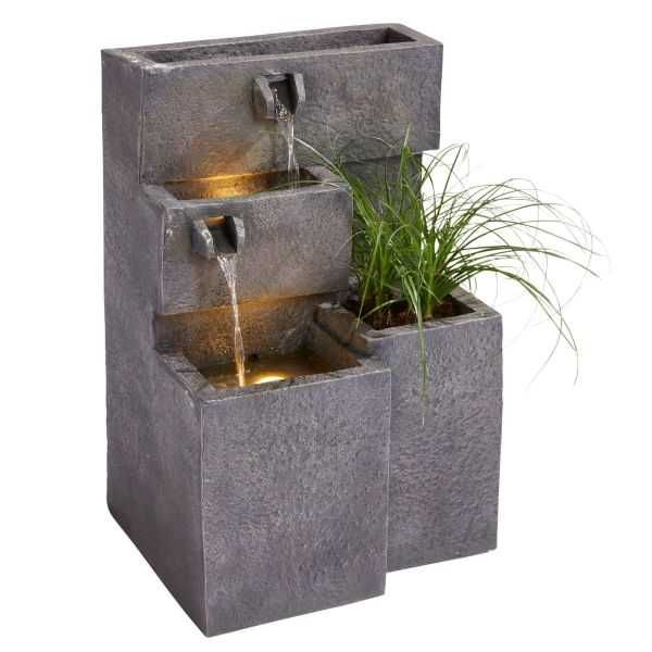 Fantana de exterior Plant, cu LED-uri, plantabilă, H76 cm