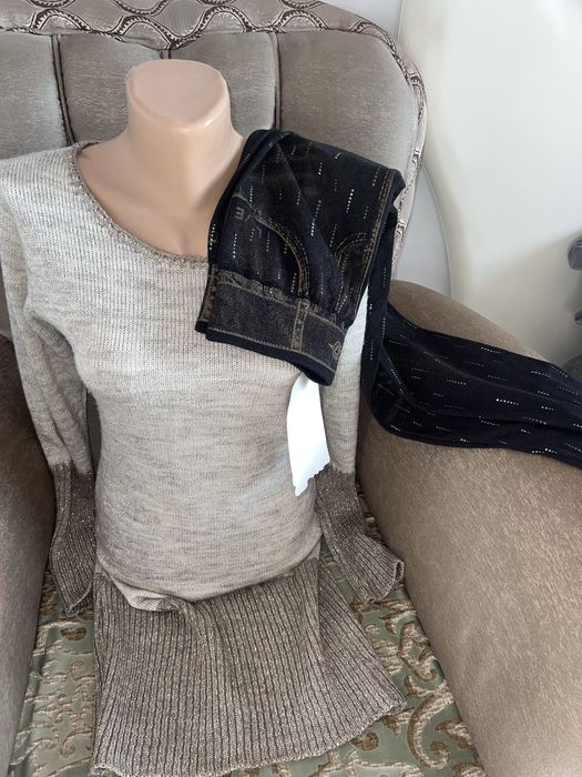 Rochie tricotata și colanți M-L