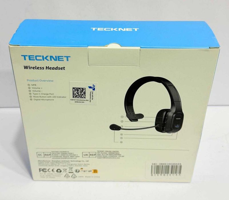 Wireless TECKNET, Noise Cancelling/Fin X Amanet&Exchange cod 99785