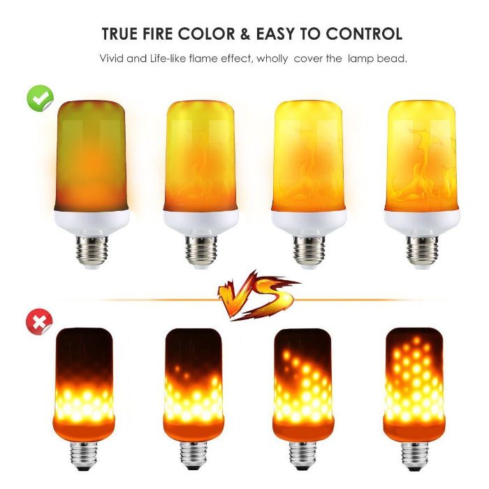 LED лампа имитираща огъня на фенер или факла