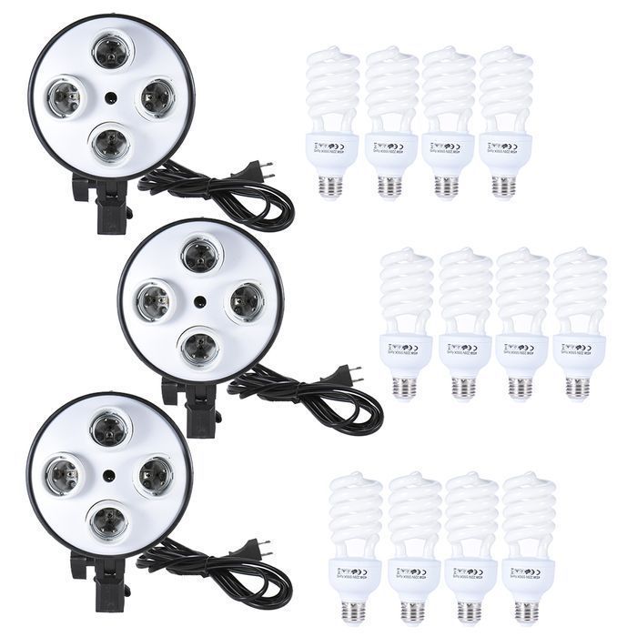 Kit foto suport 2x2m,3 softbox (12x bec 45W) + 3x panze fundal
