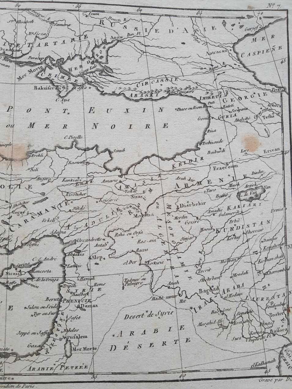 Harta a Imperiului Otoman, tiparita in anul 1780