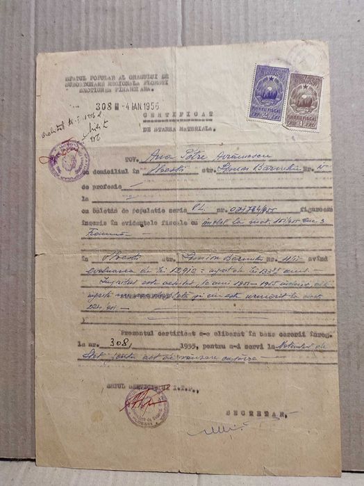 Certificate, adeverinte, chitante, diferite extrase, etc.