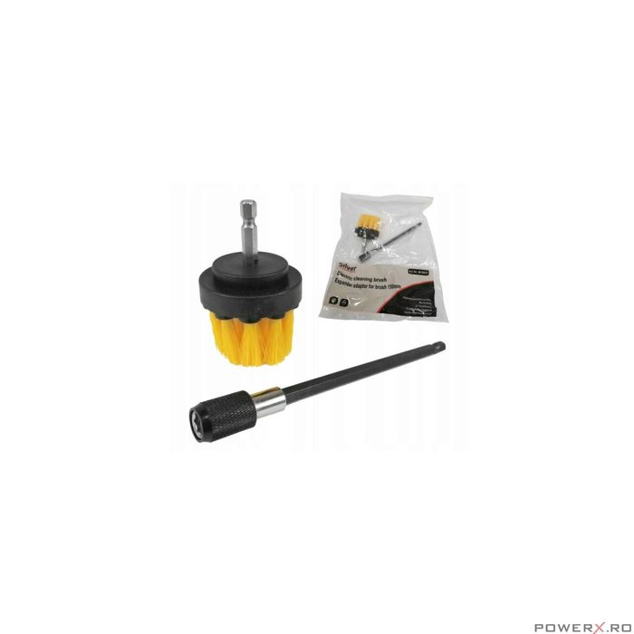 Perie de curatare cu extensie pentru bormasina 150mm Silver