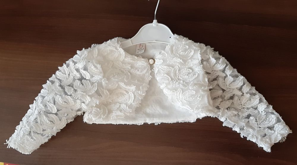 Set rochie alba si bolero, marimea 80