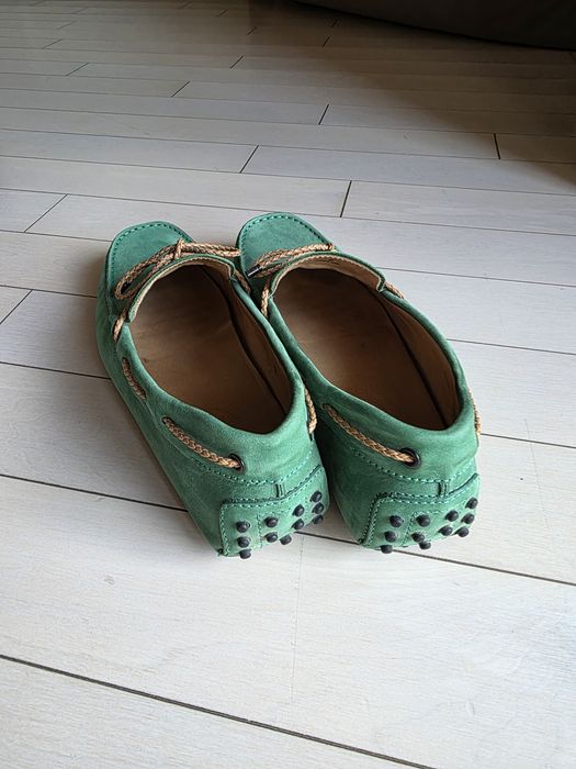 Tod’s мъжки Gommino шофьорски обувки от естествен велур – зелени, разм