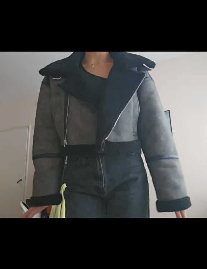 Кожено яке Pull Bear с пух