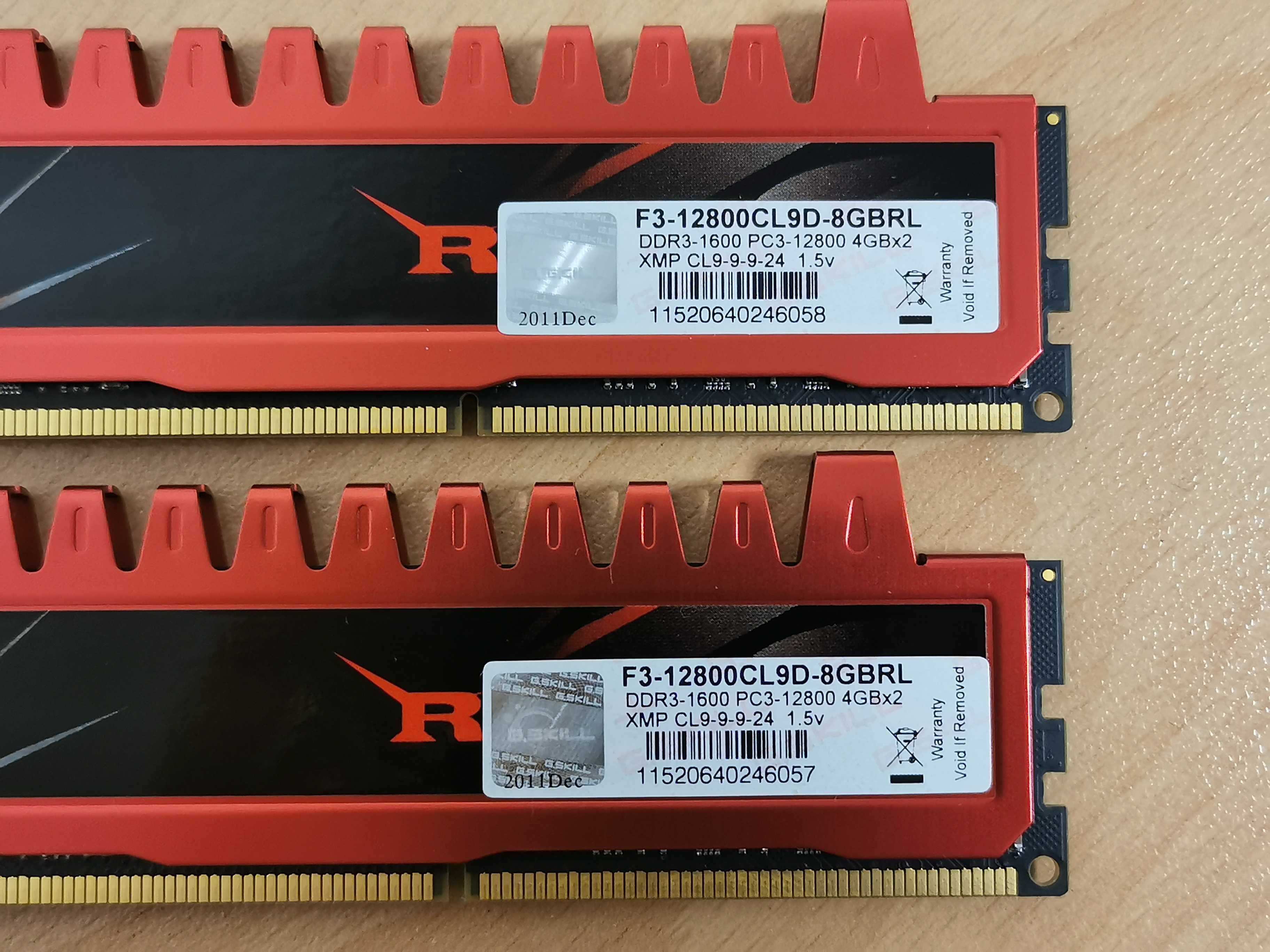 DDR3 рам памет G.skill RipJaws 8GB kit (2x 4GB) 1600MHz