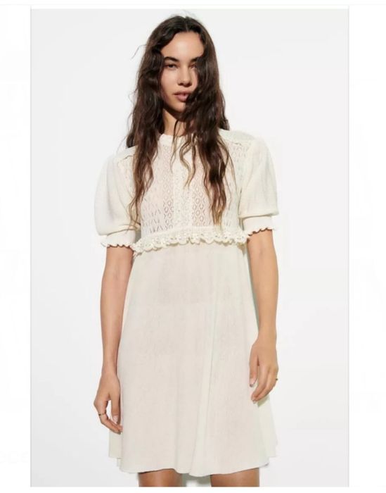 Rochie broderie Zara marime S M L