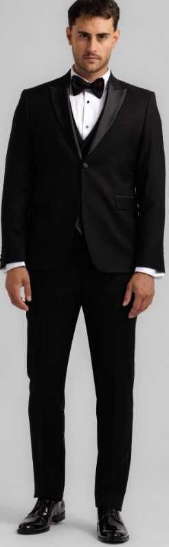 Costum (ginere)  Slim Fit  Monarch ceremonie negru ,marime 50 (2piese)