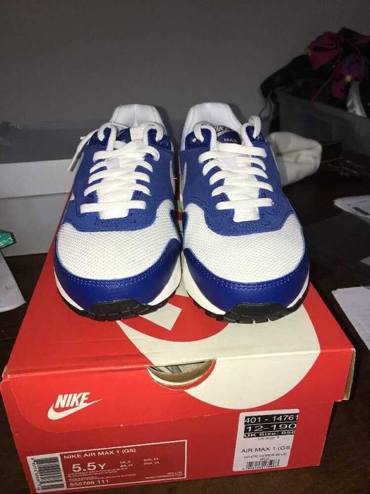 Adidasi Nike Air max 1 Gs White Gym Blue-36.5