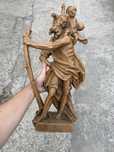 Sculptura artizanala Sfântul Cristofor purtând copilul Iisus pe umăr