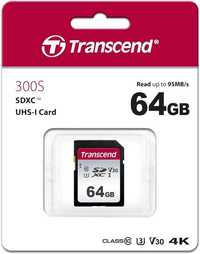 Карта памяти Transcend SDXC/SDHC 300S 64 ГБ TS64GSDC300S