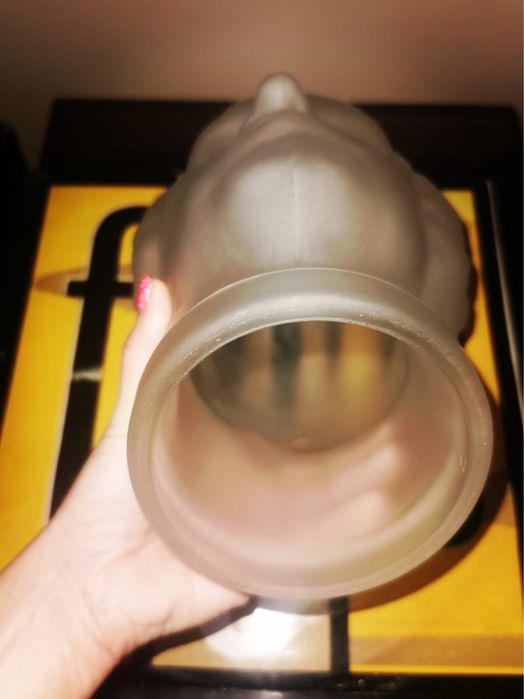 Фигура глава бюст стъклен декор поставка стойка за слушалки 50те год.