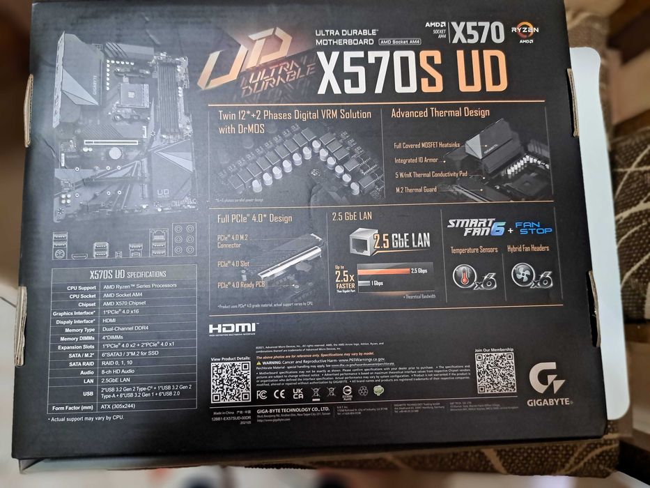 AMD Ryzen 9 5900x/Gigabyte X570S UD/Kingston Fury ddr4 32gb 3600mhz