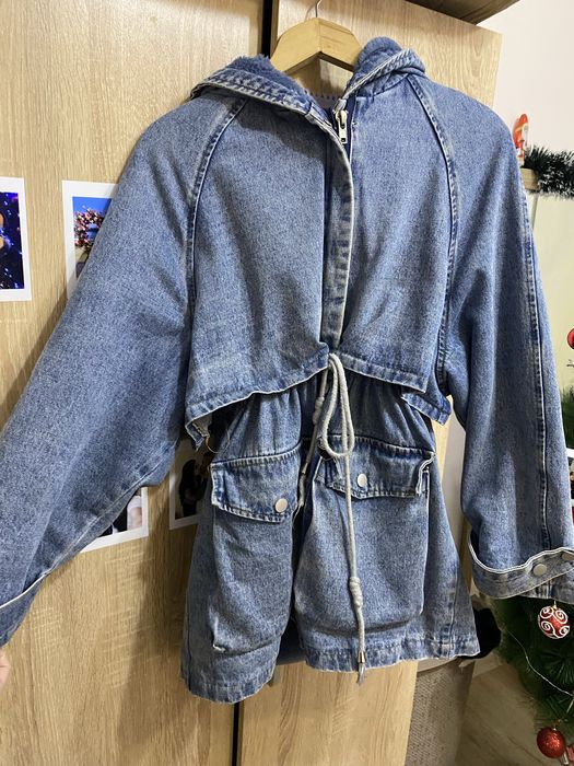 Дамско дънково яке с мека подплата