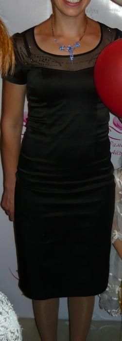 Платье чёрное (Турция), до колен, размер 36 (XS)