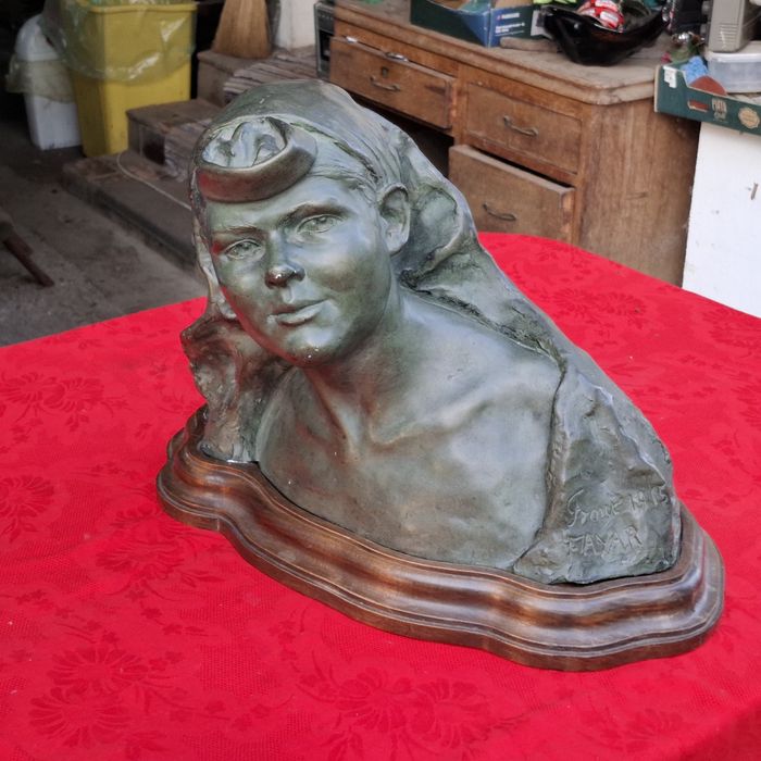 Sculptură, statuetă veche, WW1, anul 1915