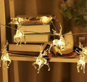 Безжични коленди лампички за елха еленчета 1.5 метра