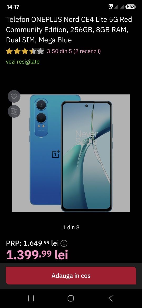 ONEPLUS Nord CE4 Lite 5G Red Community Edition, 256GB, 8GB, Sigila