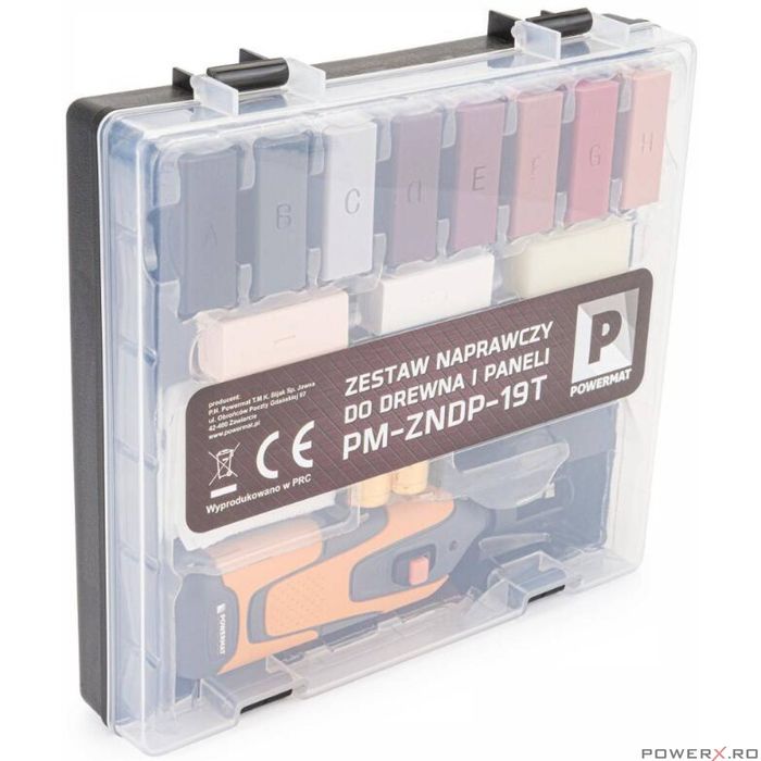 Dispozitiv pentru reparatie lemn, set 19 elemente, Powermat