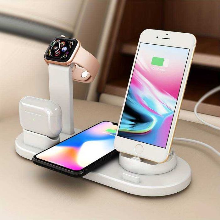 Încărcător wireless cu încărcare rapidă pentru iPhone/iWatch/AirPods