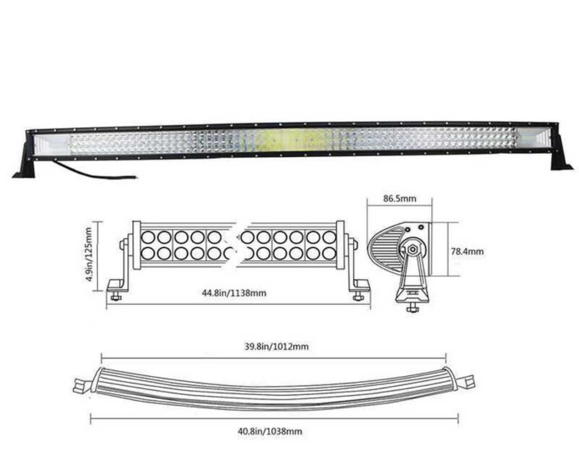 Диоден лед бар / LED bar 105см 540W 7Д 7D Извит