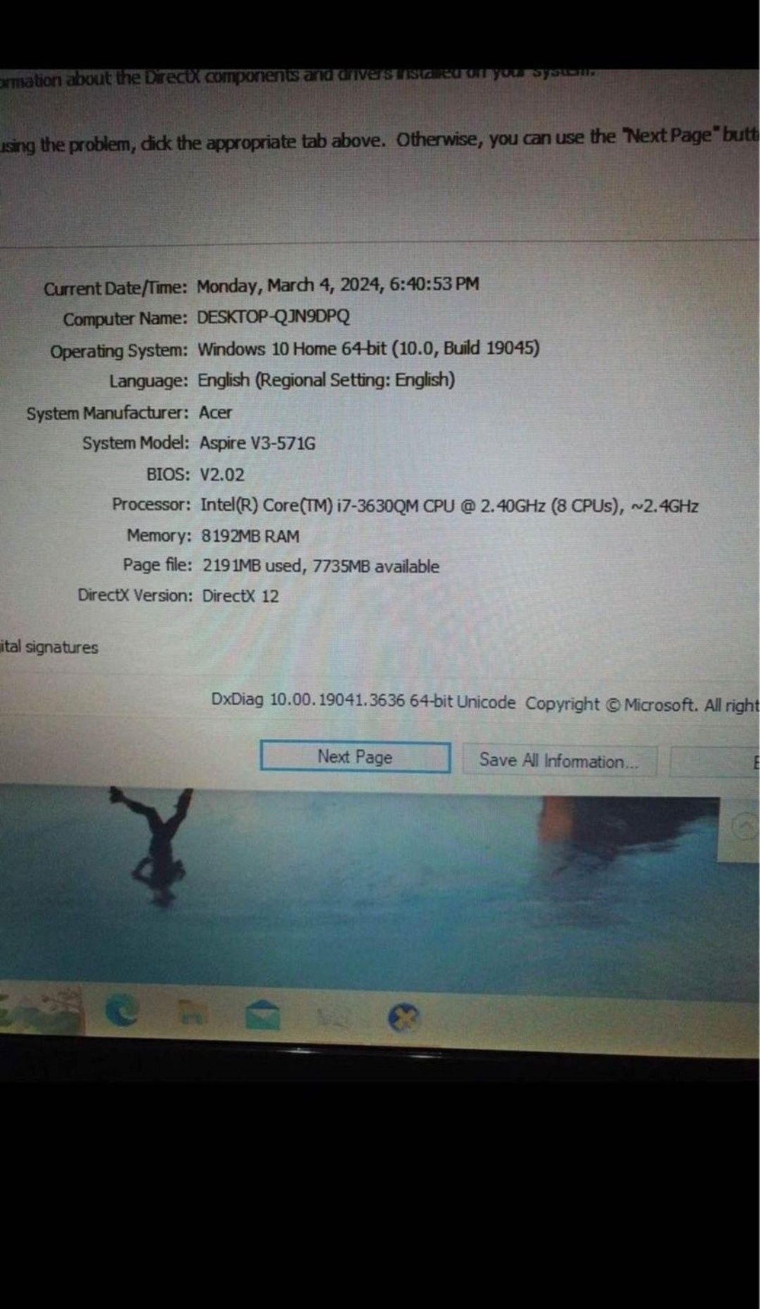 Laptop Acer Gaming, Ecran 15", CPU i7QM, RAM 8GB(up to 16), Memorie 75