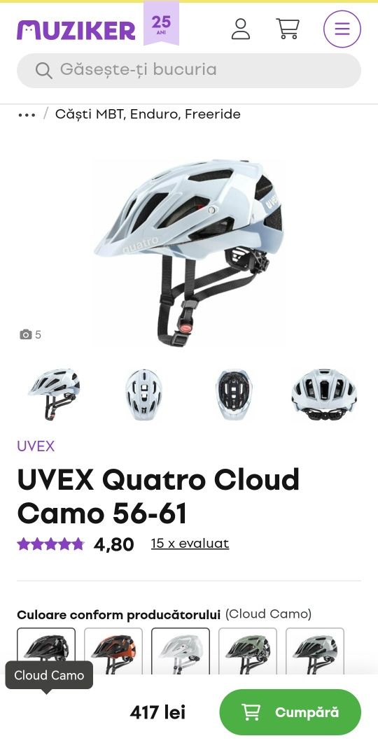 Cască Uvex Quattro cloud camo