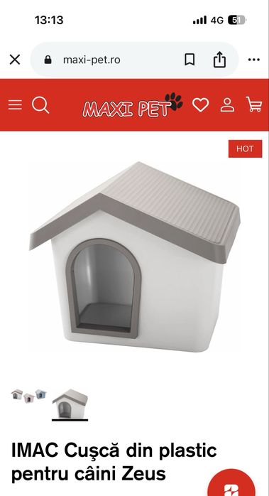 NOU Cuşcă din plastic pentru câini Zeus