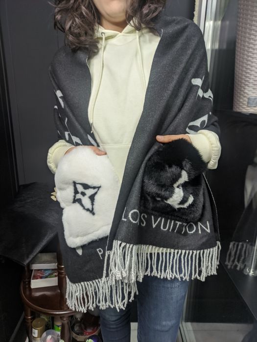 Палантин шарф двухсторонний с карманами