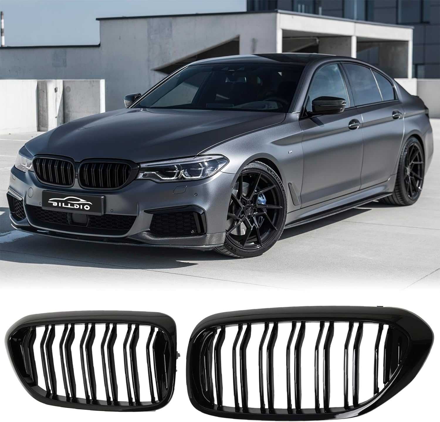 Двойни Решетки M Бъбреци за BMW 5 G30 G31 БМВ Черен Гланц