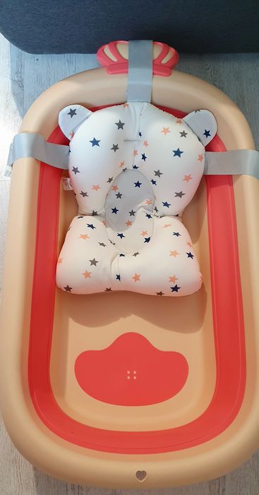 Balie pliabila bebe fetita cu suport+ Jucarie cadou