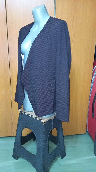 NOU! Sacou Next UK negru-maro model deosebit asimetric in colt, M