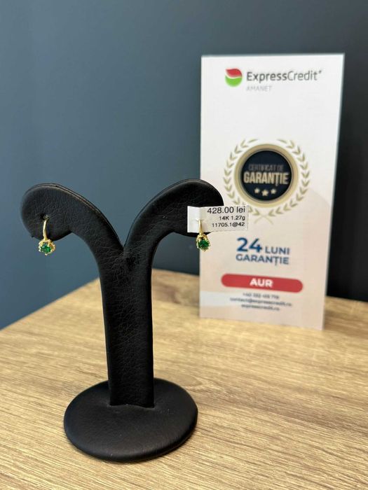 (AG51) Cercei aur 14k 1.27g b11705 - Garantie 2 ani!
