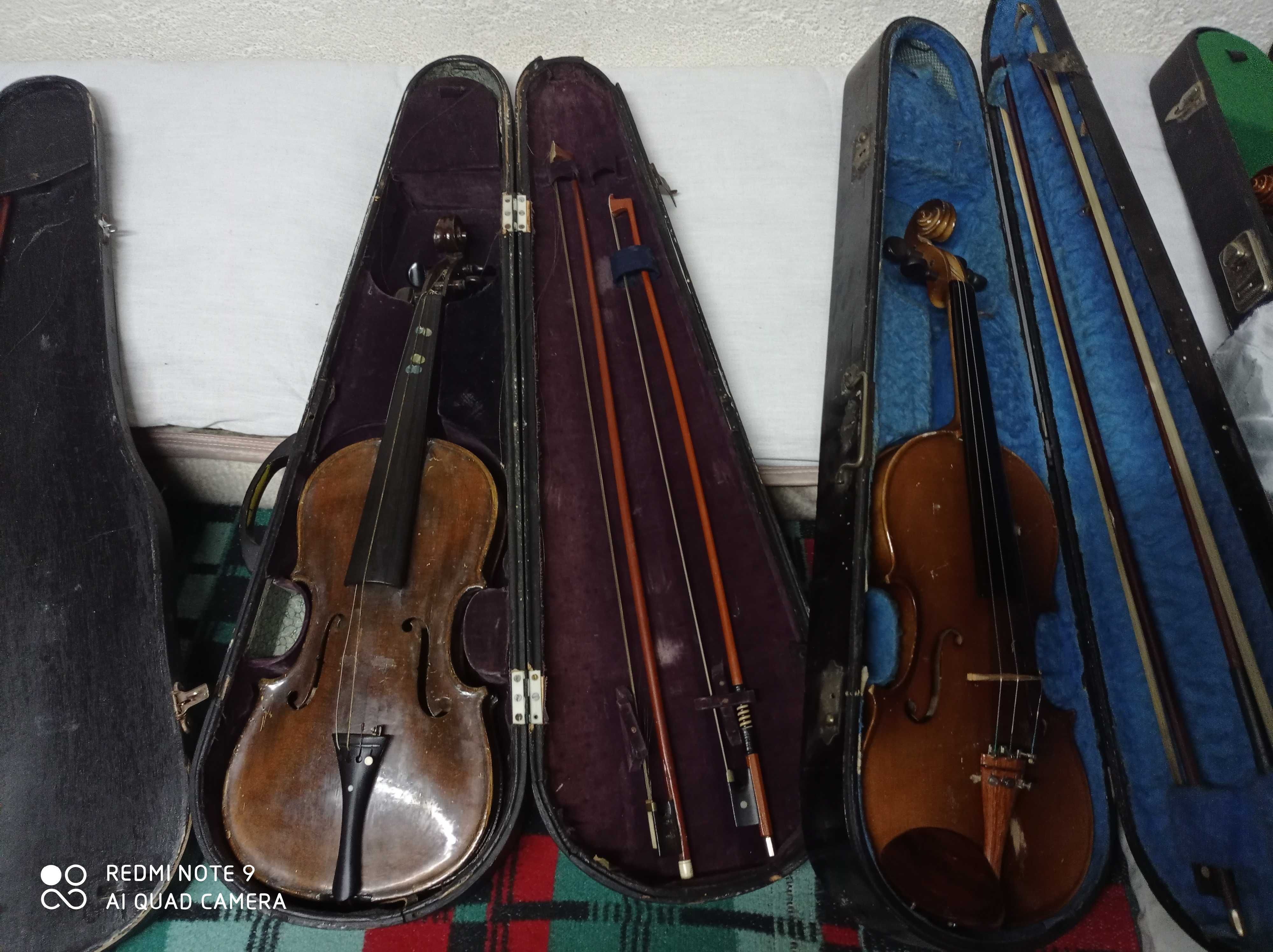 1763г. Много стари цигулки във дървени куфъри !
