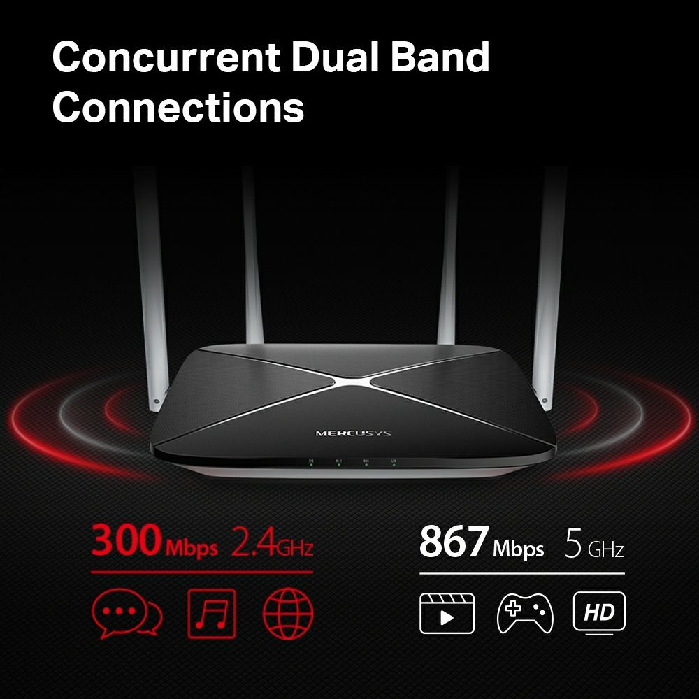 Mercusys AC1200. 2 tarmoqlik wi-fi router / 2 диапазонный wi-fi роутер