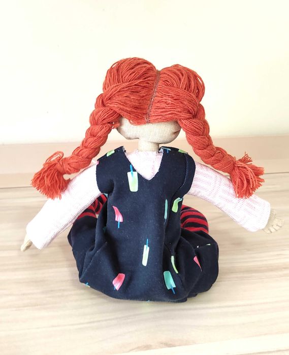 Кукла Пипи Дълъг чорап. Ръчна изработка.
