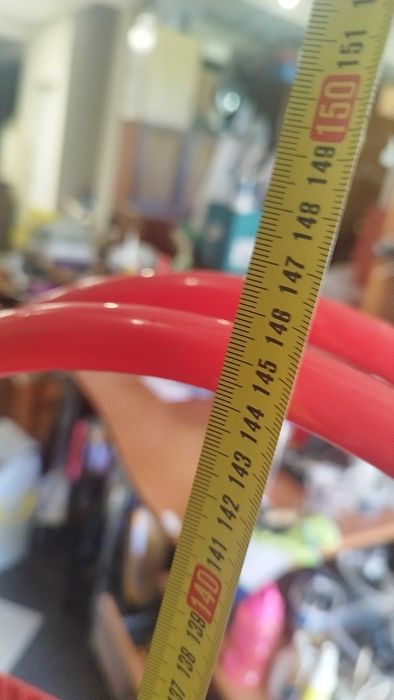 Метален стелаж с рафтове 146/70/30см червен с колела