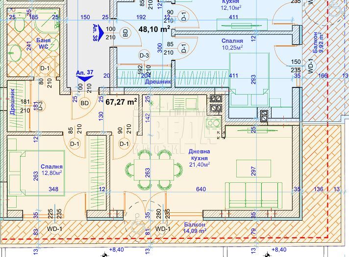 Продава се Двустаен апартамент в Варна, Възраждане 1 - 82 кв.м за 1671 €/кв.м - Снимка #1