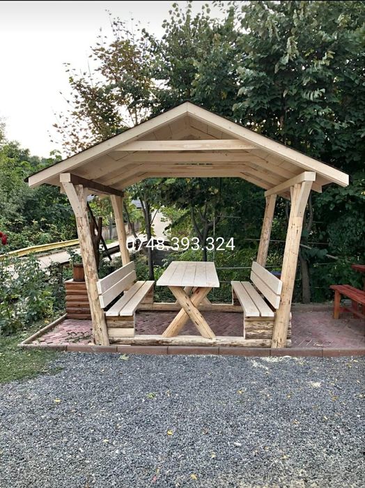 Foisor  pavilion  din lemn masiv bușteni