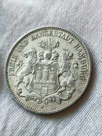 3 марки 1912-J Германия (Хамбург) сребро