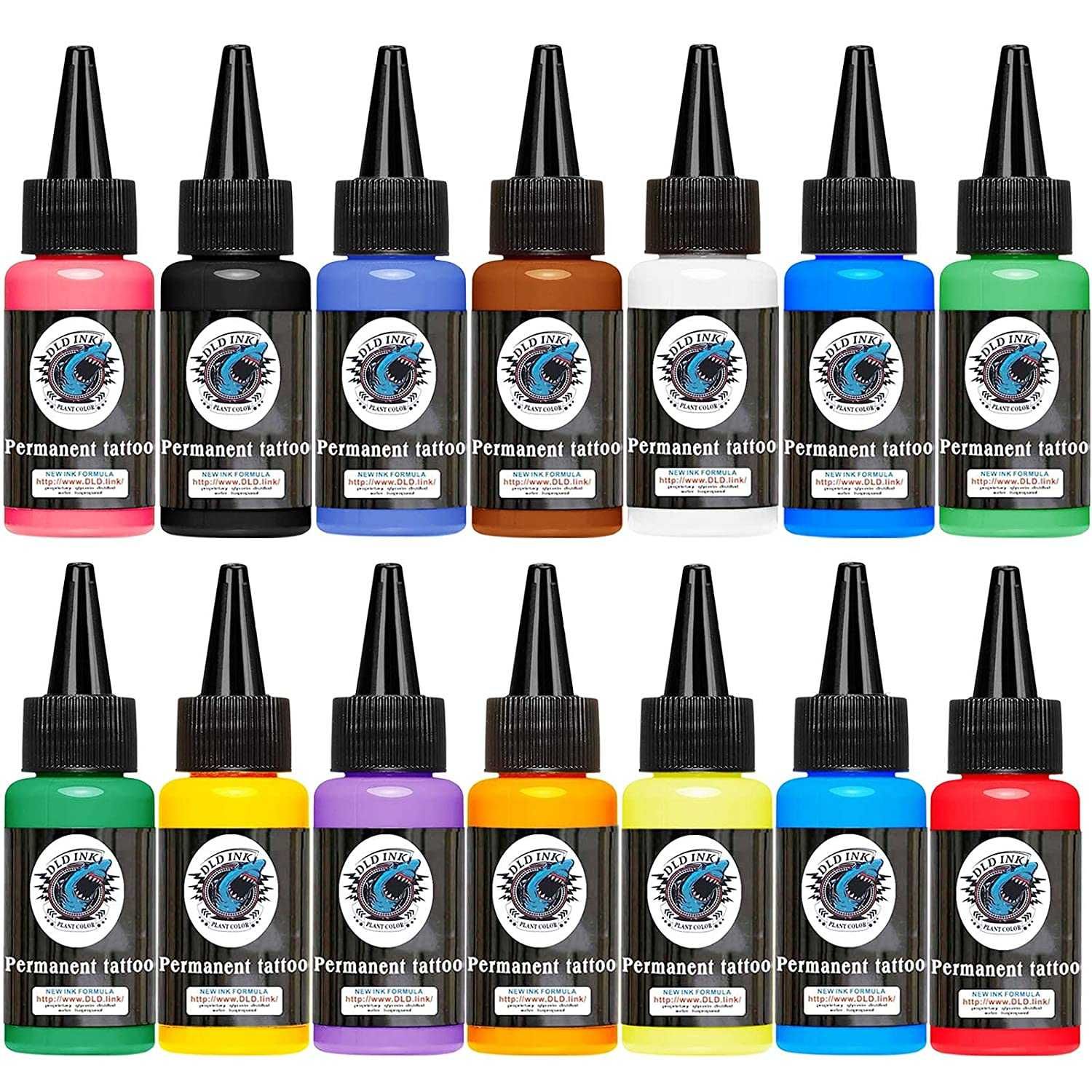 Set tus de tatuaj, pigment pentru tatuaje, 14 vopsele, de 30 ml