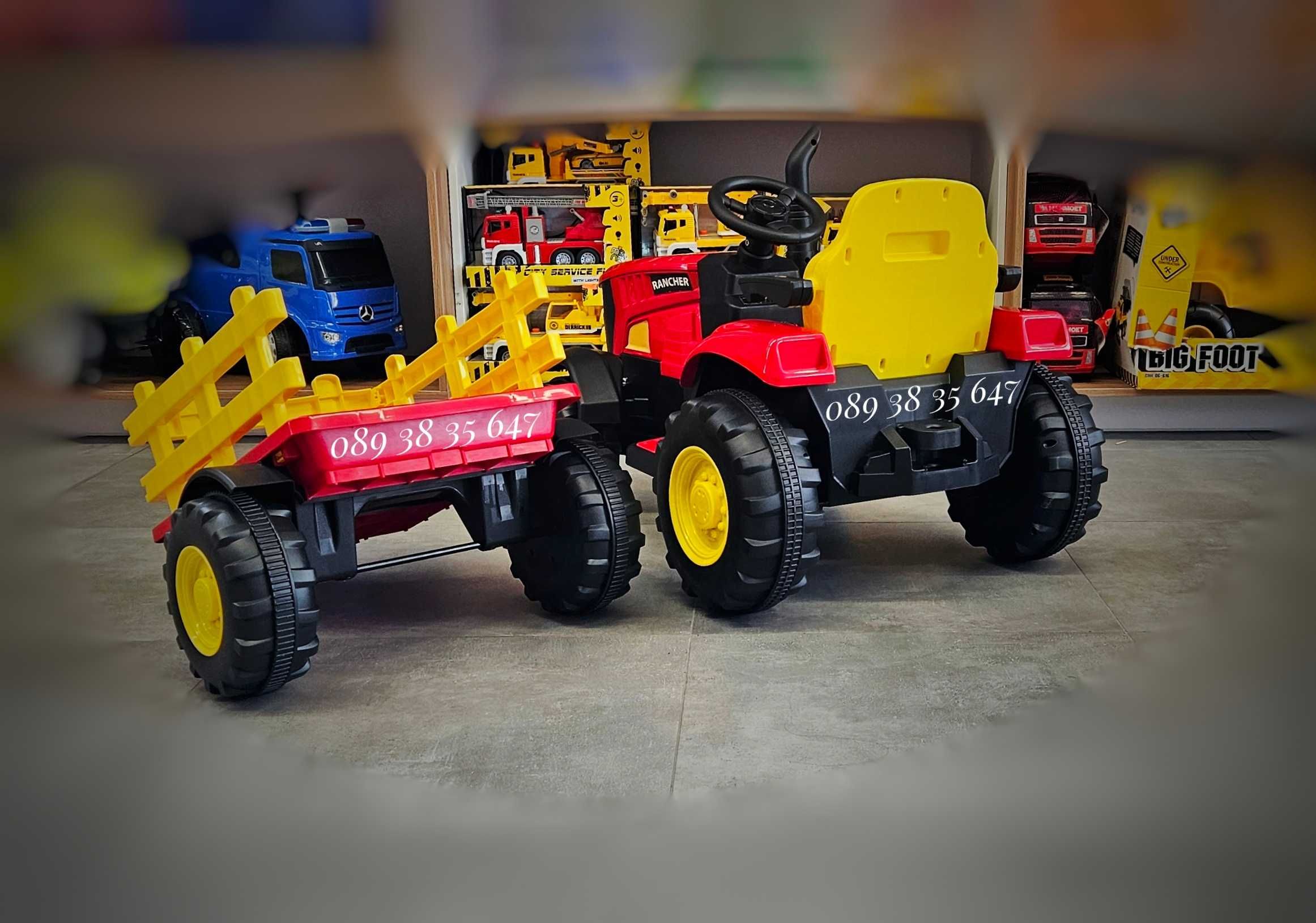 НОВО!Акумулаторен трактор с ремарке Rancher с 12V,дистанционно,USB