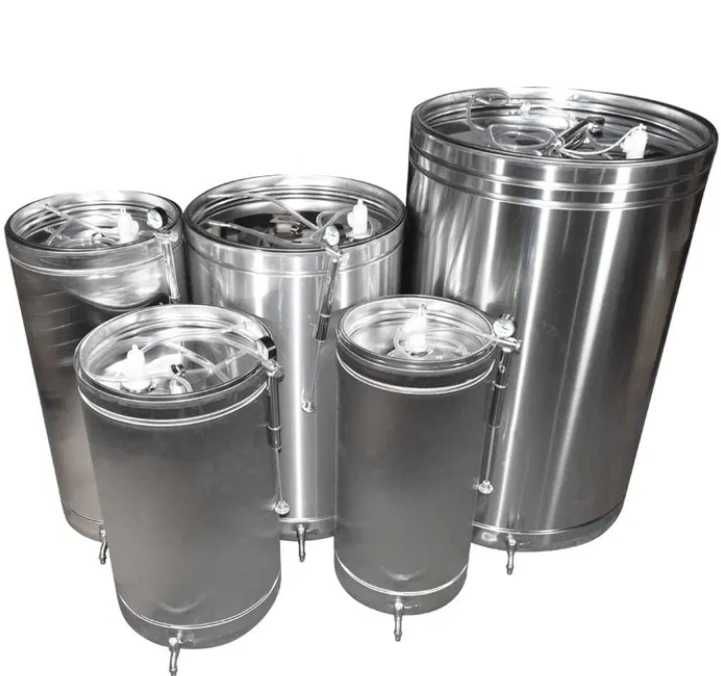 Butoi inox de la100 litri cu diferite dopuri