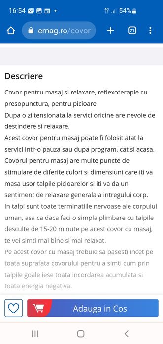 Covor reflexoterapie