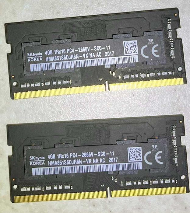 RAM памет за лаптоп SK hynix (2 по 4GB ) 8GB RAM SO-DIMM DDR4 2666V